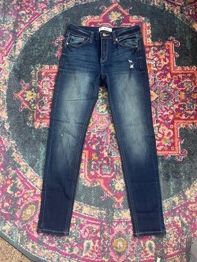 KanCan Dark Blue Skinny Jeans with Light Fading